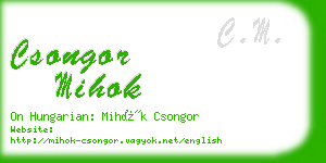 csongor mihok business card